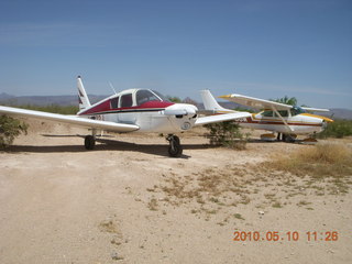 140 77a. Alamo Lake airstrip - N4372J and airplane