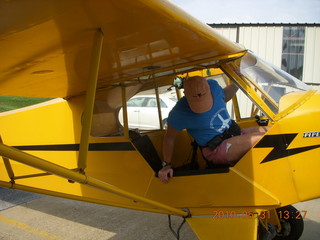 getting in and out of Neil's Piper Cub - Adam