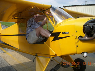 getting in and out of Neil's Piper Cub - Neil
