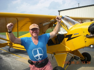 getting in and out of Neil's Piper Cub - Adam