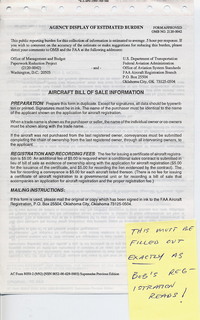 FAA airplane sale forms