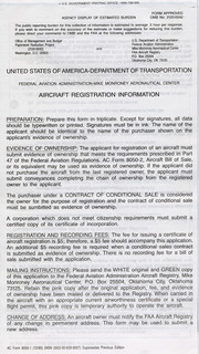 FAA airplane sale forms