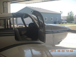 4 7b3. N8377W in Watkins hangar