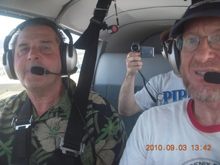 Bob and N8377W and Adam in Watkins hangar