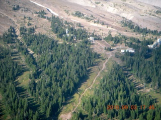 aerial - Oregon - Mount Hood - Overlook Hotel from The Shining