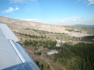 aerial - Oregon - Mount Hood - Overlook Hotel from The Shining