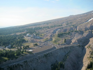 aerial - Oregon - Mount Hood - Overlook Hotel from The Shining