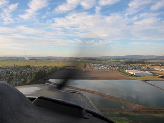 64 7b3. N8377W on final at Independence (7S5)