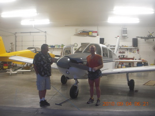 72 7b4. Bob, N8377W, and Adam in Watkins hangar