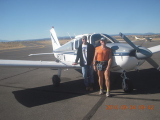 Judy, Bob, N8377W, and Adam in Watkins hangar