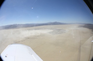 7S5 to DVT trip - aerial - Nevada - Black Rock City - Burning Man - fisheye