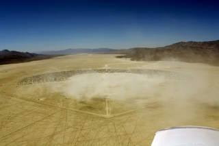 7S5 to DVT trip - aerial - Nevada - Black Rock City - Burning Man - fisheye