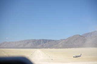 7S5 to DVT trip - aerial - Nevada - Black Rock City - Burning Man final approach