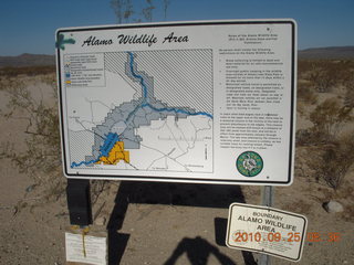 169 7br. Alamo Lake run - sign for wildlife area