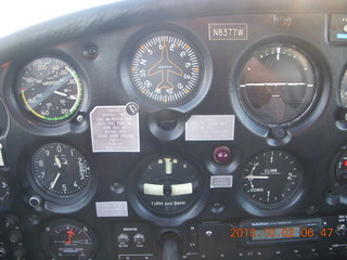 N8377W instrument panel in flight