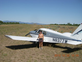 142 7c2. Adam and N8377W at Me-Own airstrip after my run