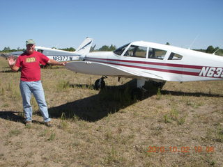 Duane and his Cherokee N6354J at Me-Own airstrip