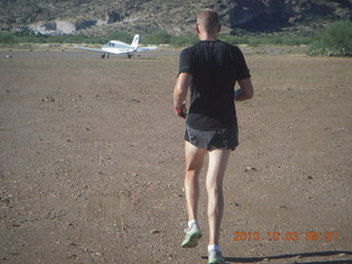 Superior Airport run - Jon running towards N8377W