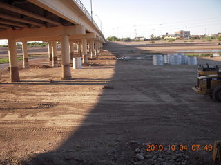 Tempe Town Lake and dirt service road run - underpass and metal-pipe parts