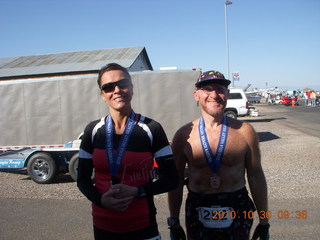 Safford fly-in and half marathon - Cary and Adam after race