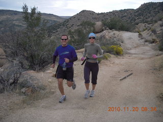 Dave and Elizabeth running at Bagdad