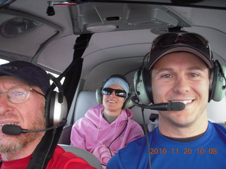 209 7dl. Adam, Elizabeth, and Dave flying in N8377W