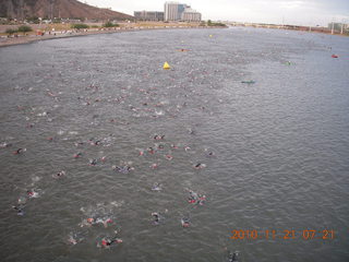 Arizona Ironman spectators on Mill Street bridge