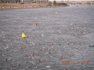 Arizona Ironman spectators on Mill Street bridge