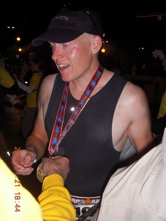 Arizona Ironman runner after dark