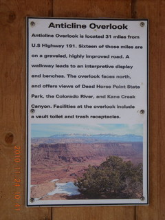 Moab trip - drive to Canyonlands Needles - overlook sign