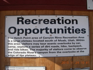 Moab trip - drive to Canyonlands Needles - overlook sign