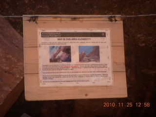 Moab trip - Arches Devil's Garden hike - sign where Wall Arch used to be