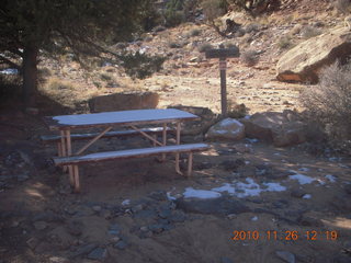 Moab trip - Needles - Confluence Overlook hike - picnic table