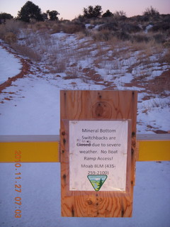 2 7dt. Moab trip - Mineral Canyon (Bottom) road sign