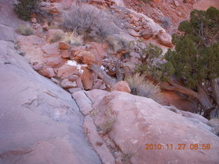 Moab trip - Canyonlands Lathrop hike - Adam with 'Mr. Spot'