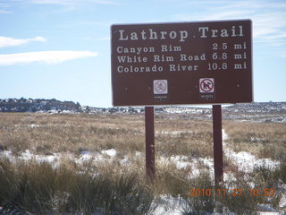 Moab trip - Canyonlands Lathrop hike - sign