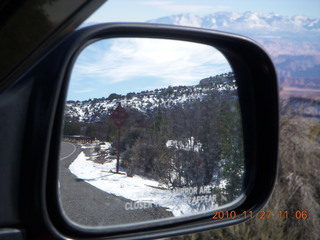 Moab trip - drive from Canyonlands - mirror view