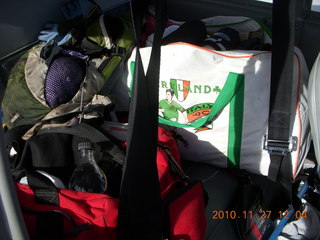 Moab trip - my luggage in back seat of N8377W