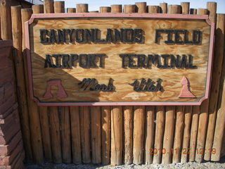 Moab trip - Canyonlands Field airport (CNY) sign