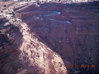 Moab trip - aerial - Green River canyon - washed out switchbacks on road