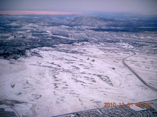 aerial - snow patterns on the ground