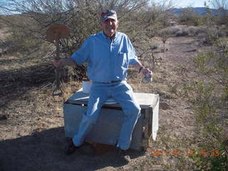 Bernie on commode at V.N.G.R.N.