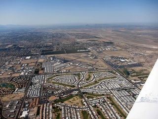 305 7g8. Sky Harbor fly-in - aerial - Falcon Field (flying in N8377WZ)