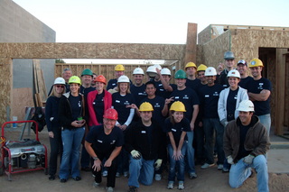 US Airways 'Do Crew' Habitat for Humanity volunteer work - group before