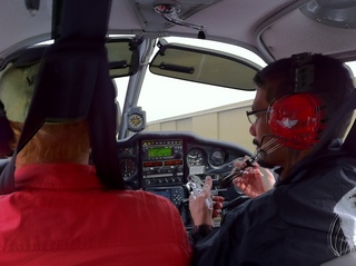 Adam and Deep taxiing N8377W