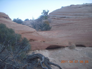 driving in Canyonlands at dawn