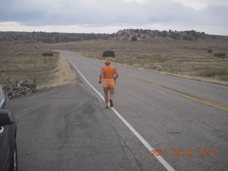 Canyonlands road - Adam running