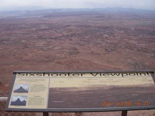126 7j8. Needles Overlook with Sixshooter sign