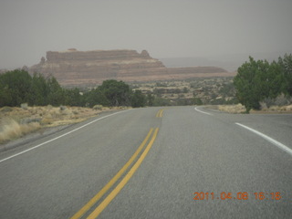 Canyonlands Needles drive in the haze