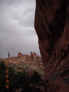 Arches Devil's Garden hike - Dark Angel in the distance